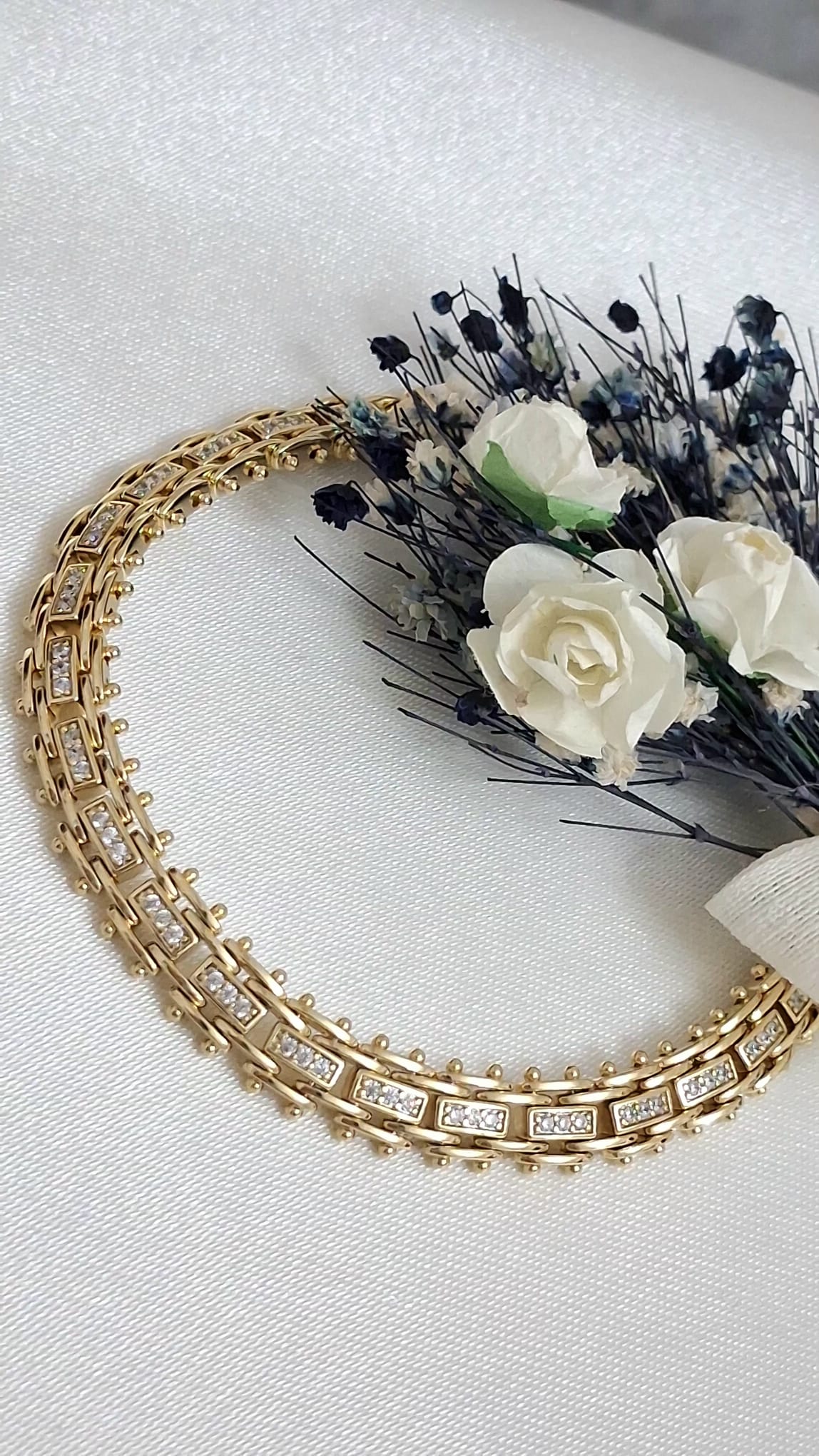 XUPING Bileklik - Kare Taşlı ve Çubuk Detaylı Baklava Desenli